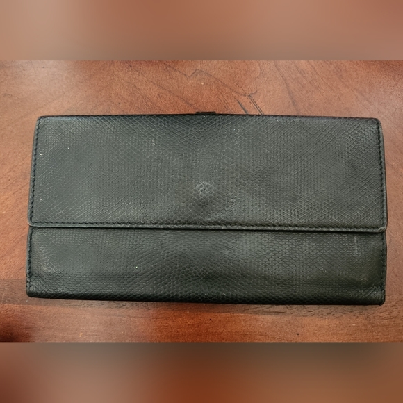 Gucci Vintage Black Snake Skin Continental Wallet - Picture 2 of 8